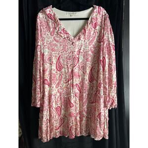 Penelope Rose Dress Large Fairy Romantic Coquette Flowy Pink White